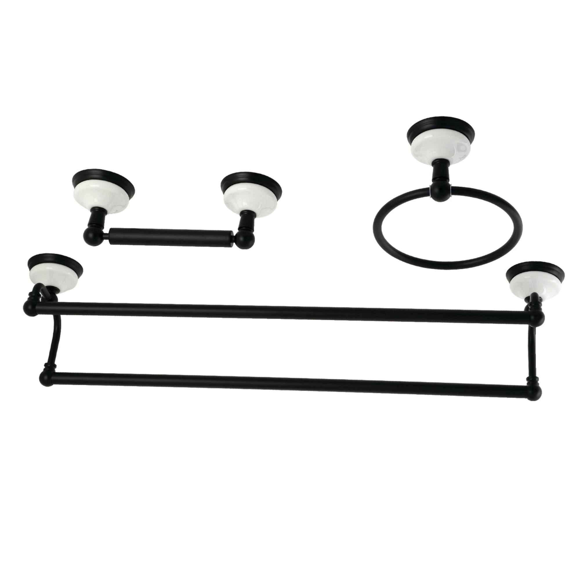 Kingston Brass BAK111348MB Victorian 3-Piece Bathroom Accessory Set, Matte Black