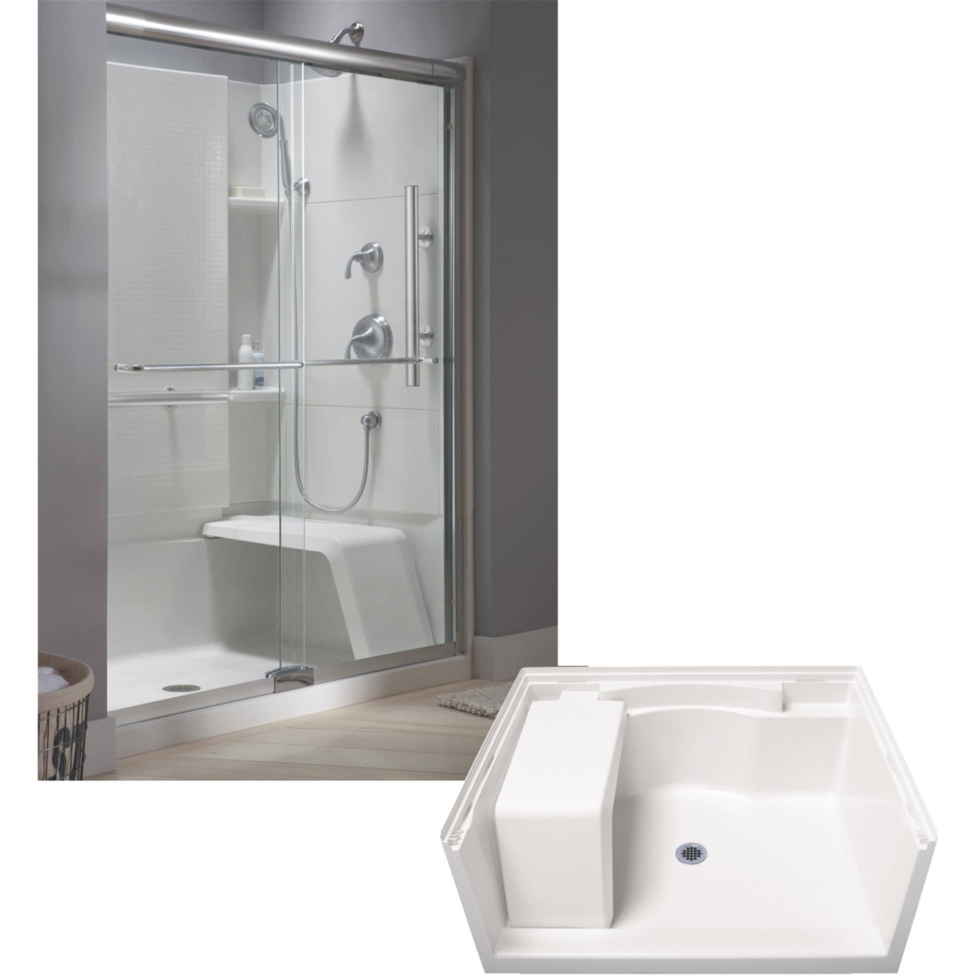 Sterling Accord Shower Floor u0026 Base 48 in. W x 36 in. D, White