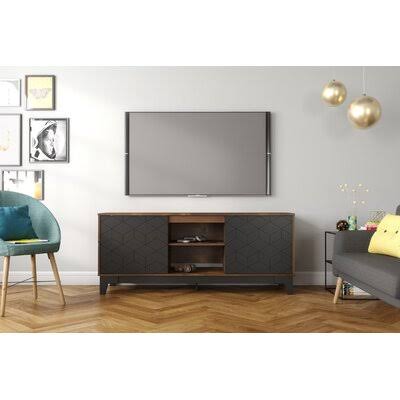 Alaric TV Stand for TVs Up to 70x22 Mercury Row Color: Black/Truffle