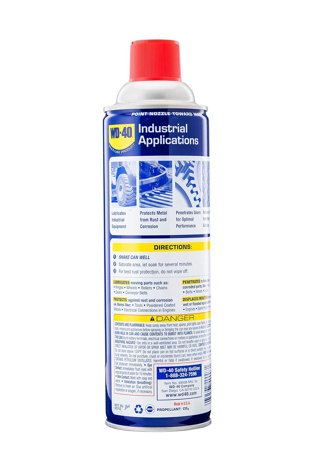 WD-40 Multi-Use Product Lubricant Aerosol Spray - Industrial Size 16 oz. (12 Pack) Pack of 2