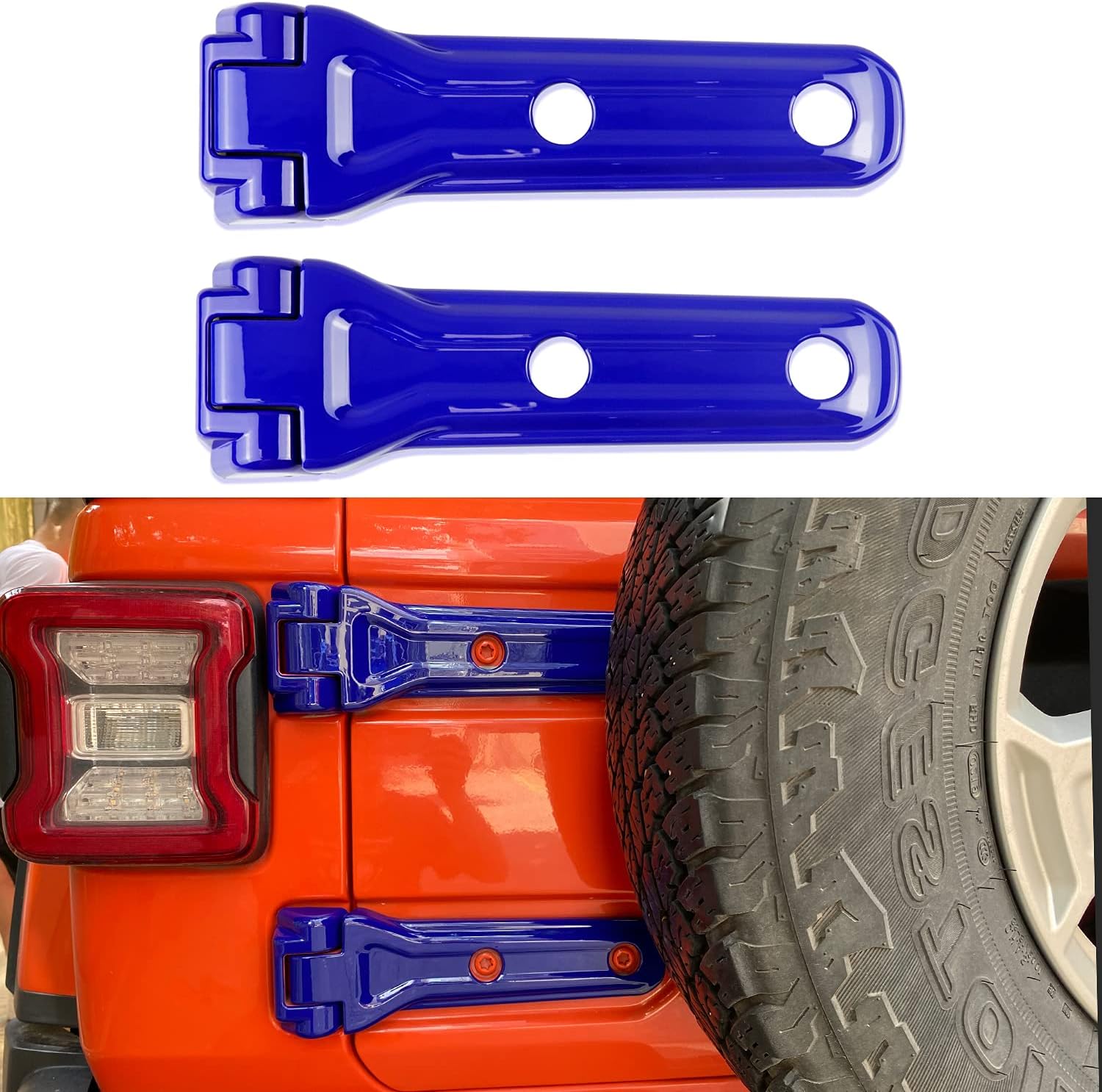 MOEBULB Tailgate Hinge Cover Spare Tire Bracket Rear Door Liftgate Trim Stickers Compatible with Jeep Wrangler JL 2018 2019 2020 2021 (Silver,2-Pack),Silver