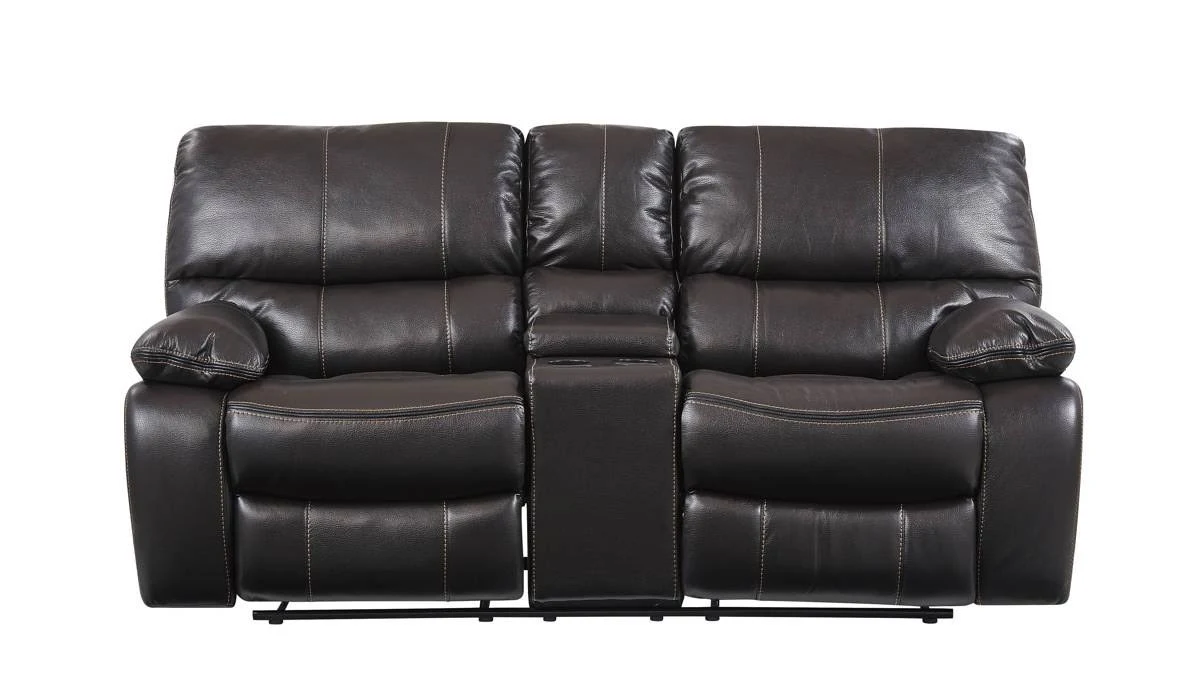 Global Furniture U0040 Espresso Black Console Reclining Loveseat