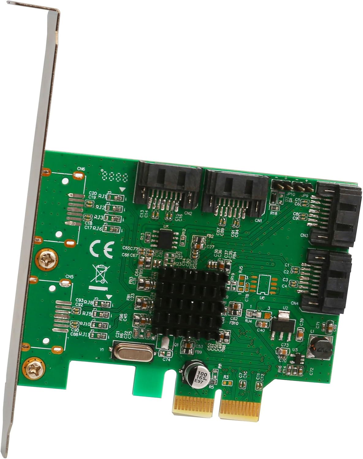 I/O CREST 2 Port SATA III PCI-e 2.0 x1 Controller Card Asmedia ASM1061 Non-Raid with Low Profile Bracket SY-PEX40039