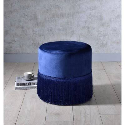 Wayfair Acme Clivia Ottoman, Midnight Blue Velvet 96466 Rosdorf Park