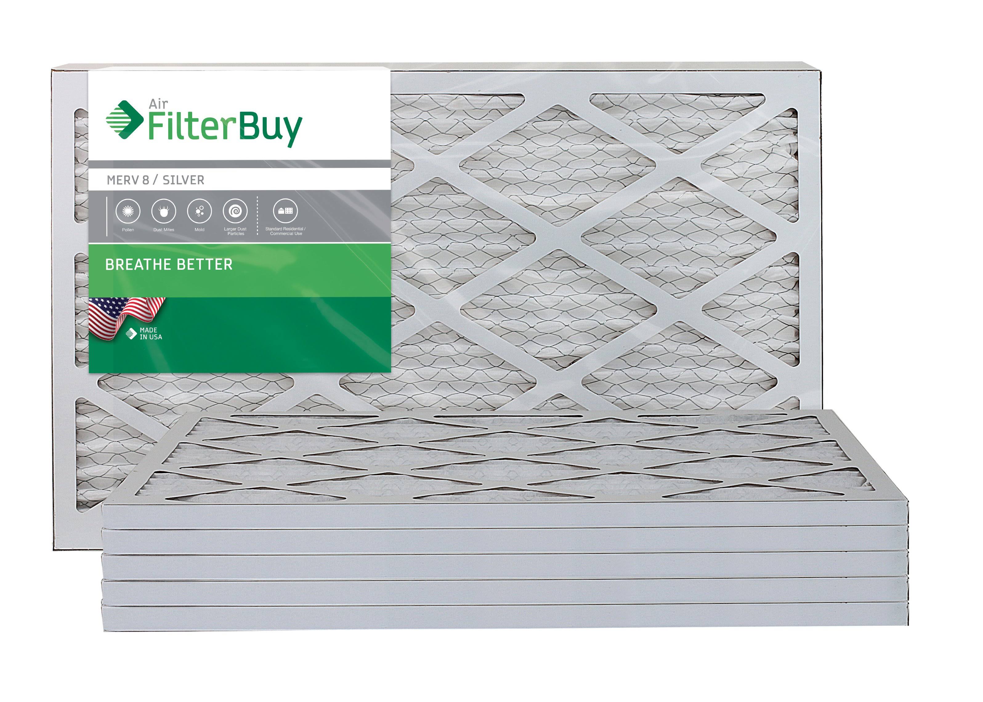 Filterbuy 16x25x1 MERV 8 Pleated AC Furnace Air Filter, (Pack of 12 Filters), 16x25x1 - Silver