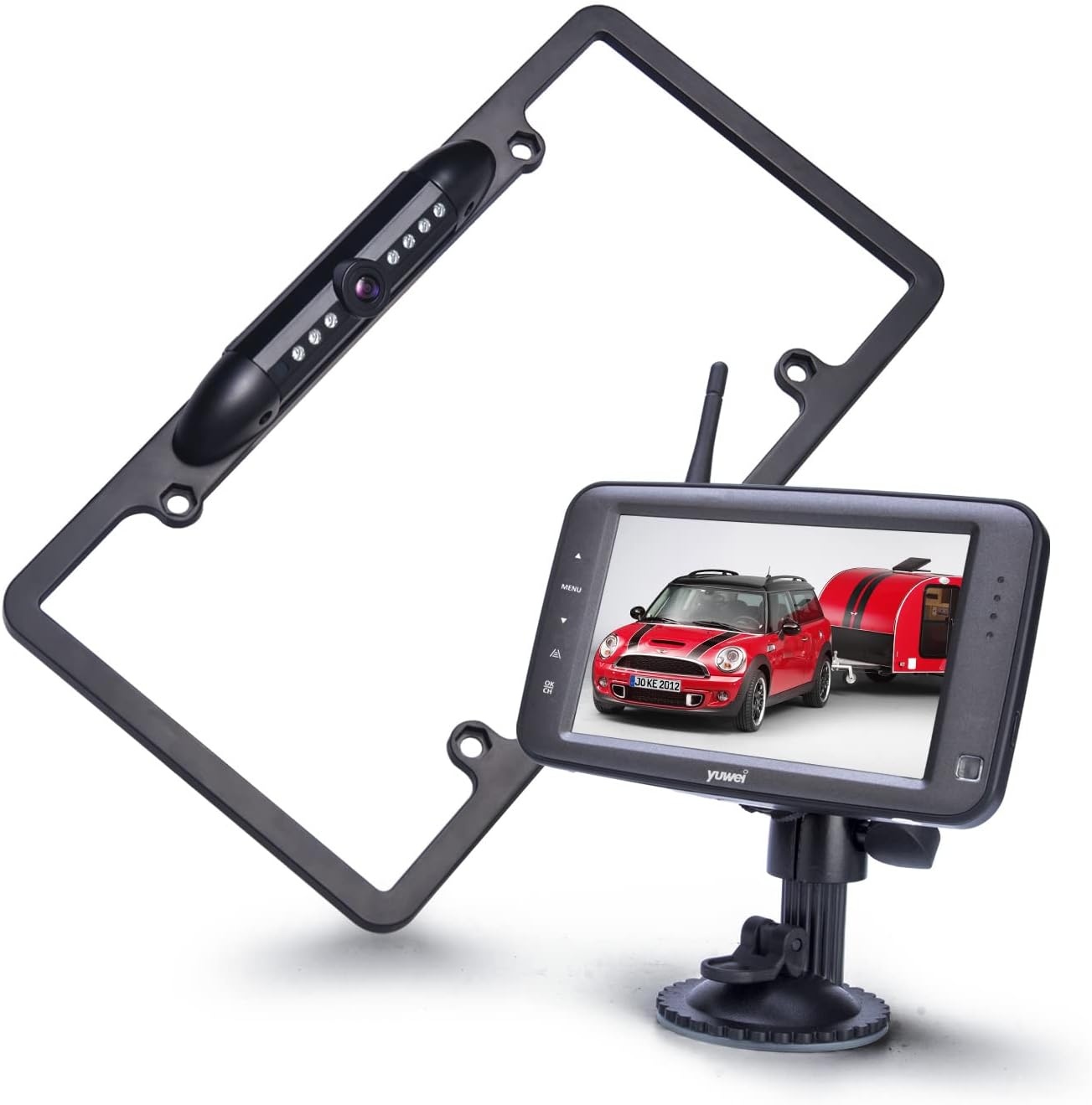 Yuwei&nbsp;Wireless&nbsp;Backup&nbsp;Camera&nbsp;with&nbsp;5&nbsp;inch&nbsp;Split&nbsp;Screen,&nbsp;Standard&nbsp;US&nbsp;License&nbsp;Plate&nbsp;Wireless&nbsp;Rear&nbsp;View&nbsp;Camera,&nbsp;Supports&nbsp;to&nbsp;add&nbsp;The&nbsp;2nd&nbsp;Wireless