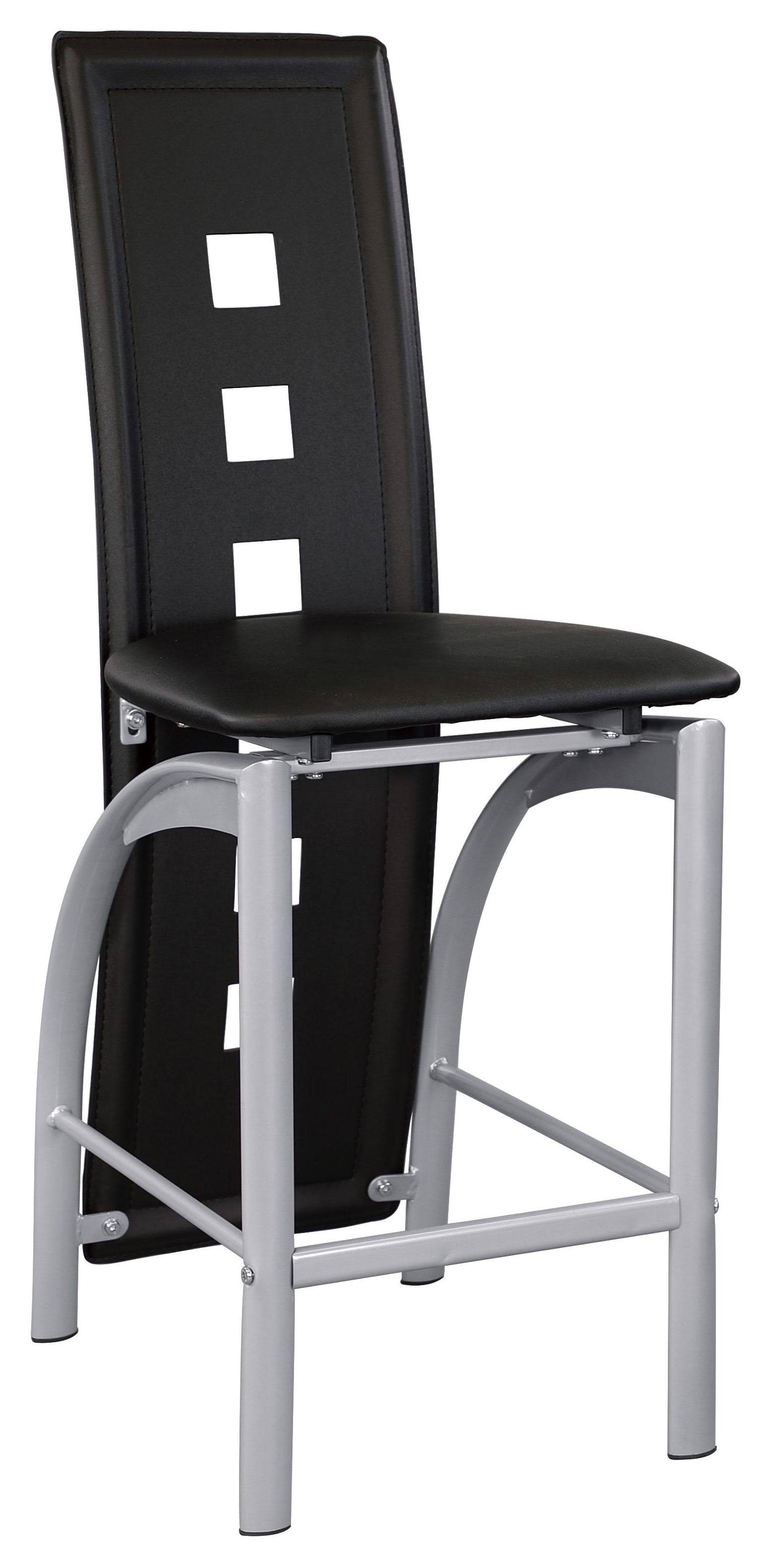 Homelegance Sona Black and Silver Counter Height Chair Set of 2