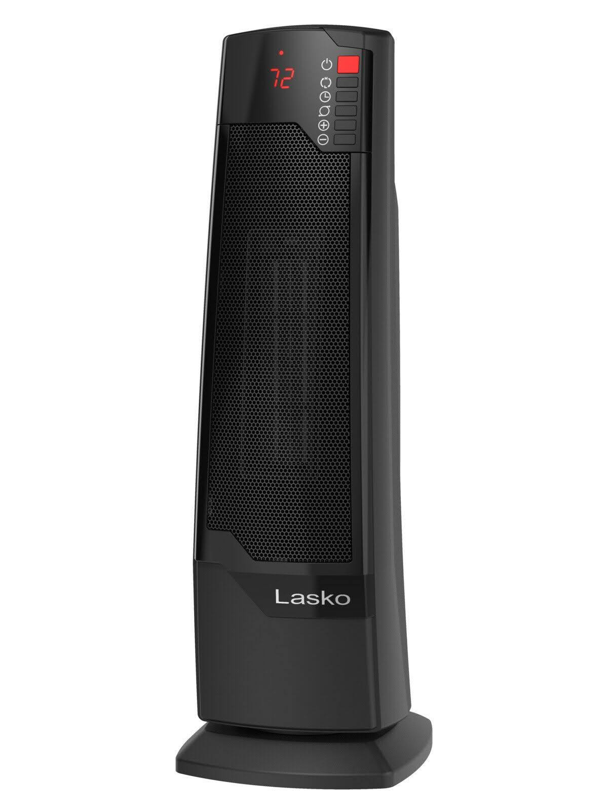 Lasko 1500W Ceramic Tower Space Heater with Remote, Black ct22835