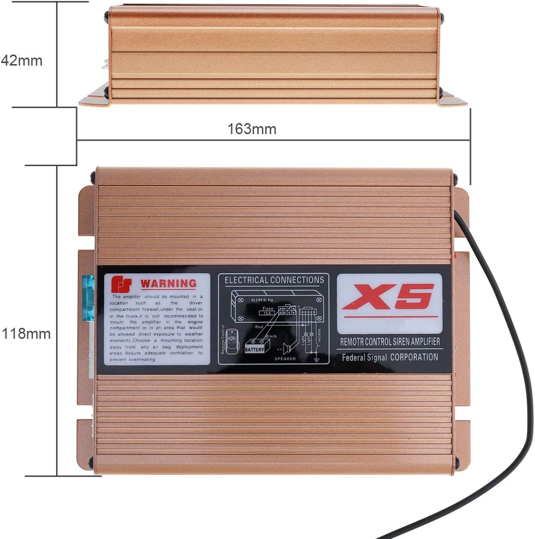 ePathChina DC12V 400W 8 Sound Loud Car Warning Alarm Police Siren Horn Speaker with MIC System and Remote Control Pack of 2