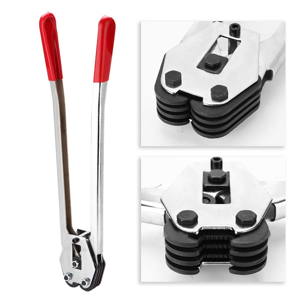 VOTOER Poly Strapping Tensioner Cutter and Sealer Manual Banding Tool Strapping Packing Kit Set, Tensioner for Width 1/2