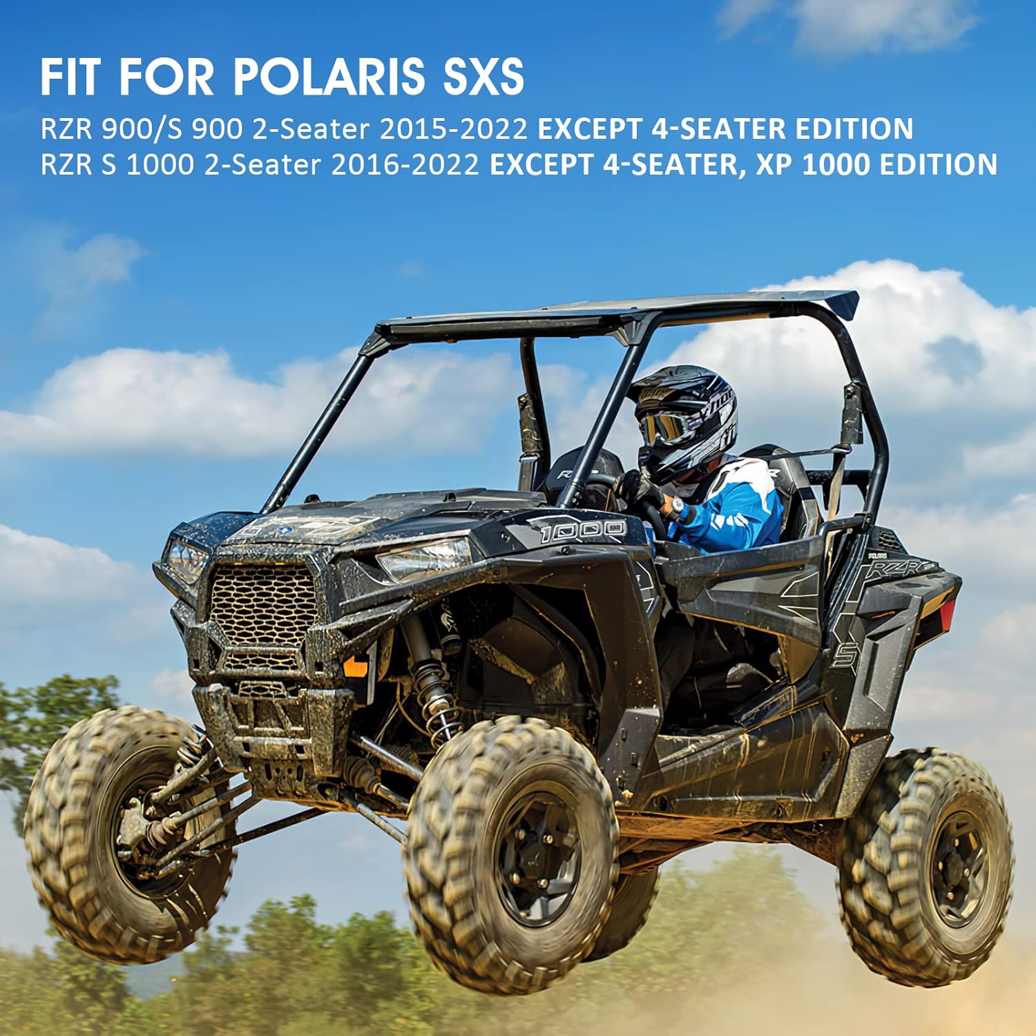 Front & Rear Brake Pads Sintered for Polaris RZR 900 S-900 S-1000 2-Seater 2015-2022, OEM# 1911085 2206025 2203318 2208936 Pack of 2