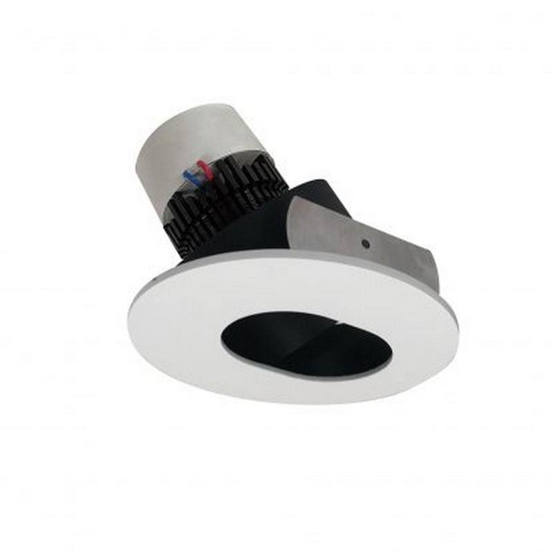 Nora Lighting NPR-4RSL35XBMPW Pearl Black/Matte Powder White Slot Aperture Adjustable Trim Retrofit Round
