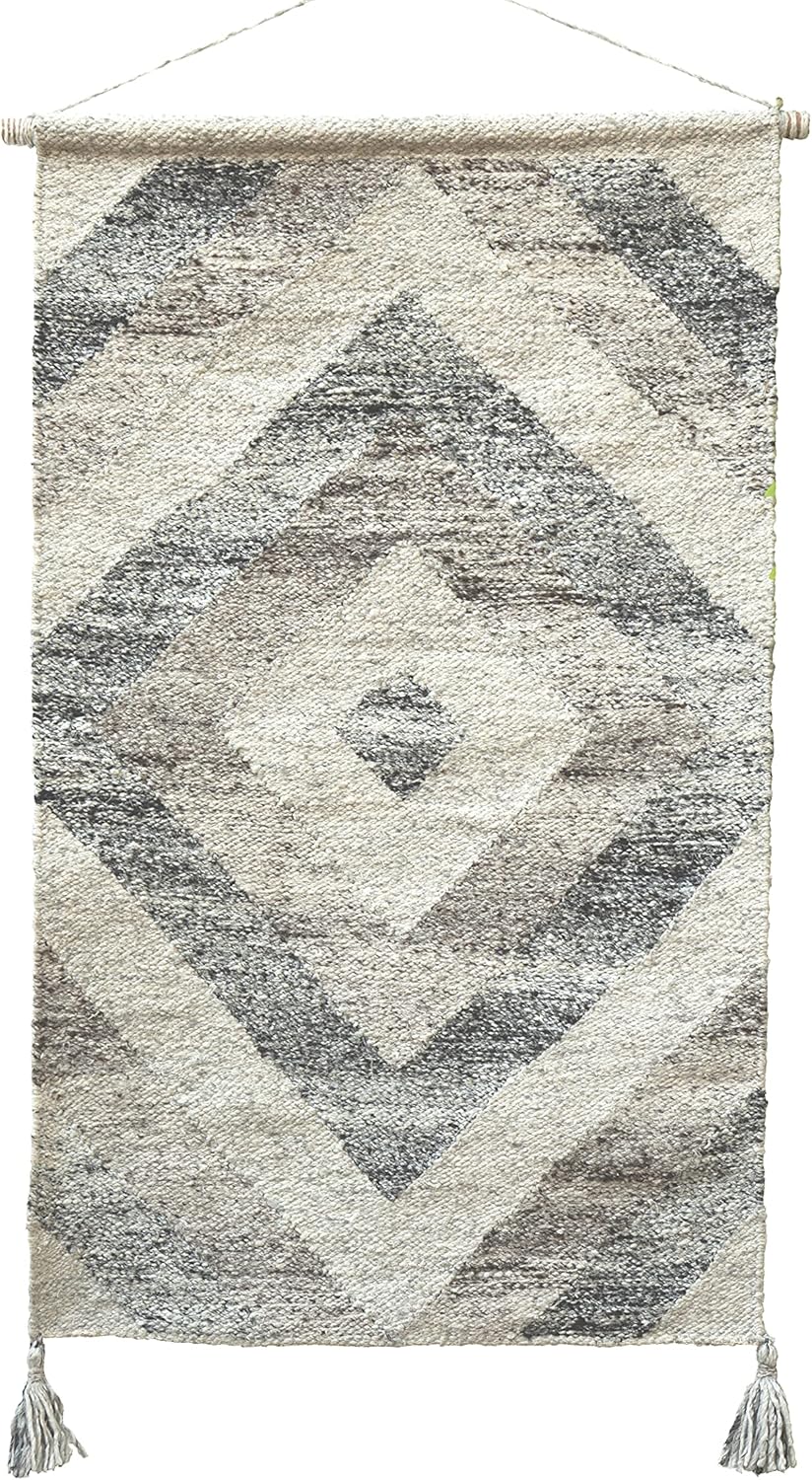 Loominaire Rustic Kilim Wallhanging Grand Canyon Hand Woven of Handspun Yarn for Living Room Bed Room Family Room Walls (2'x3') Pack of 2