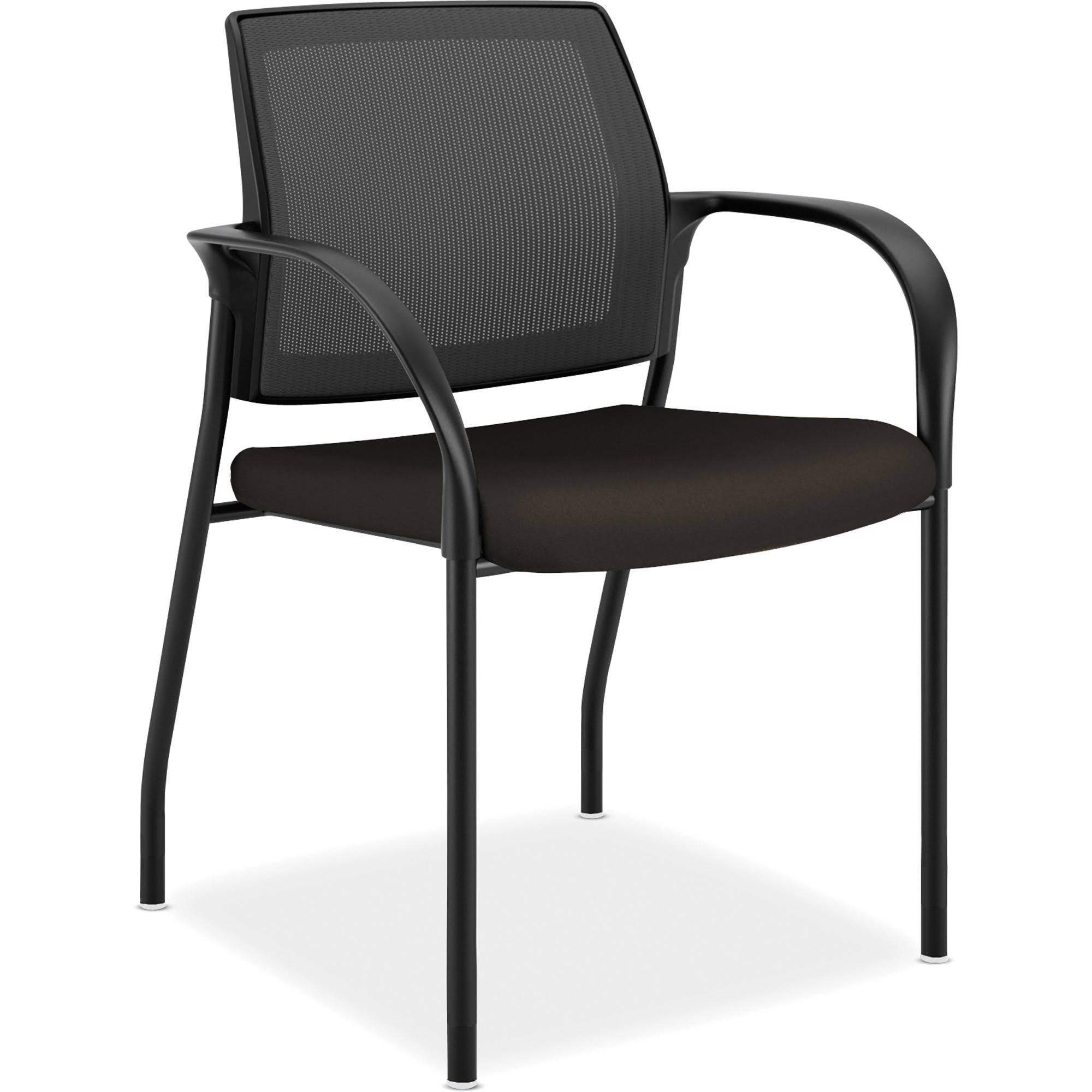 HON Ignition 4-Leg Stacking Chair - Espresso Foam Seat - Black Back - Four-legged Base - 1 Each