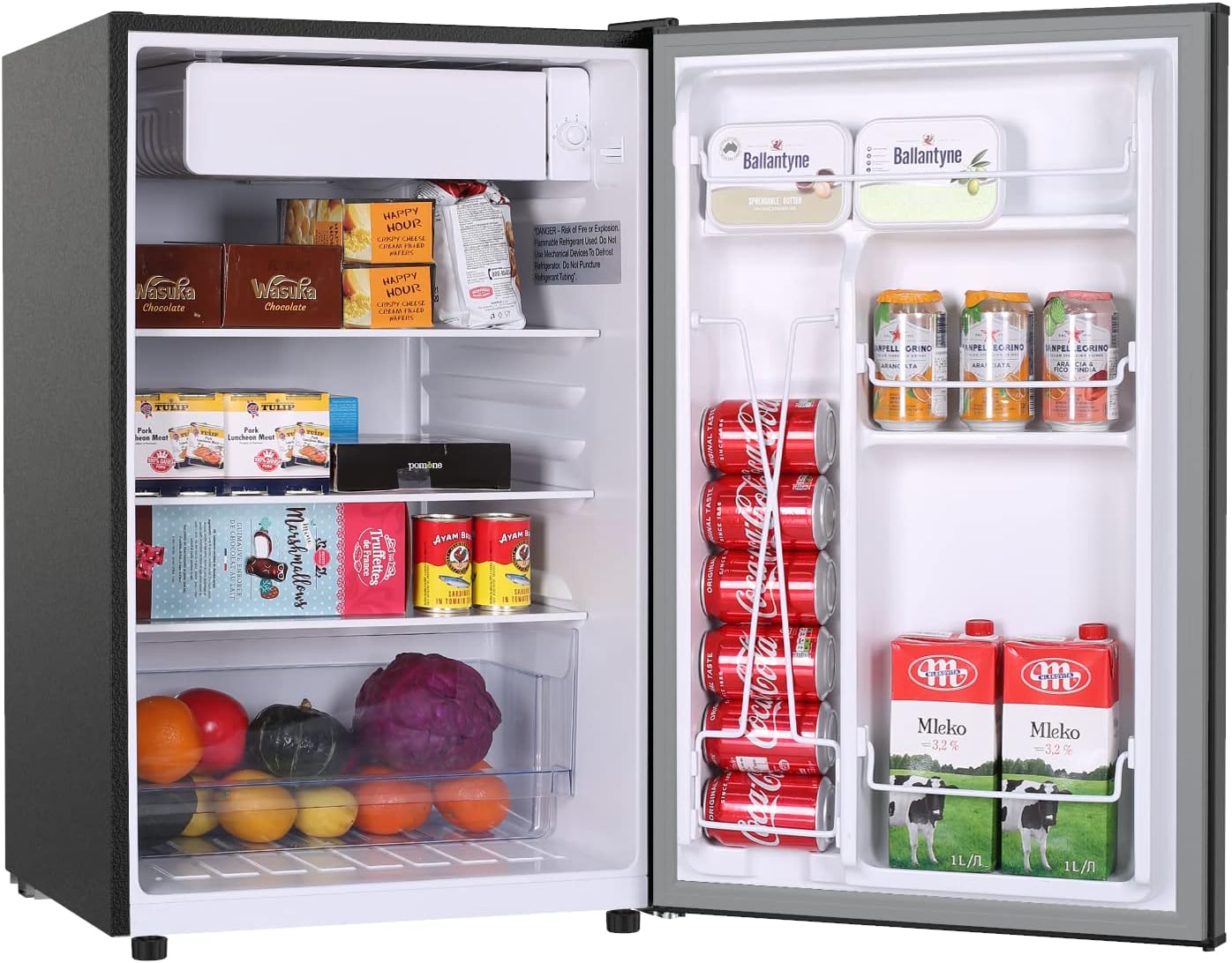 Frestec Mini Refrigerator,4.5 Cu Ft Small Fridge,Mini Fridge for Bedroom,Dorm Refrigerator,Small Refrigerator for Office,Single Door Compact,Energy Saving,Low Noise with Reversible Door (Black)