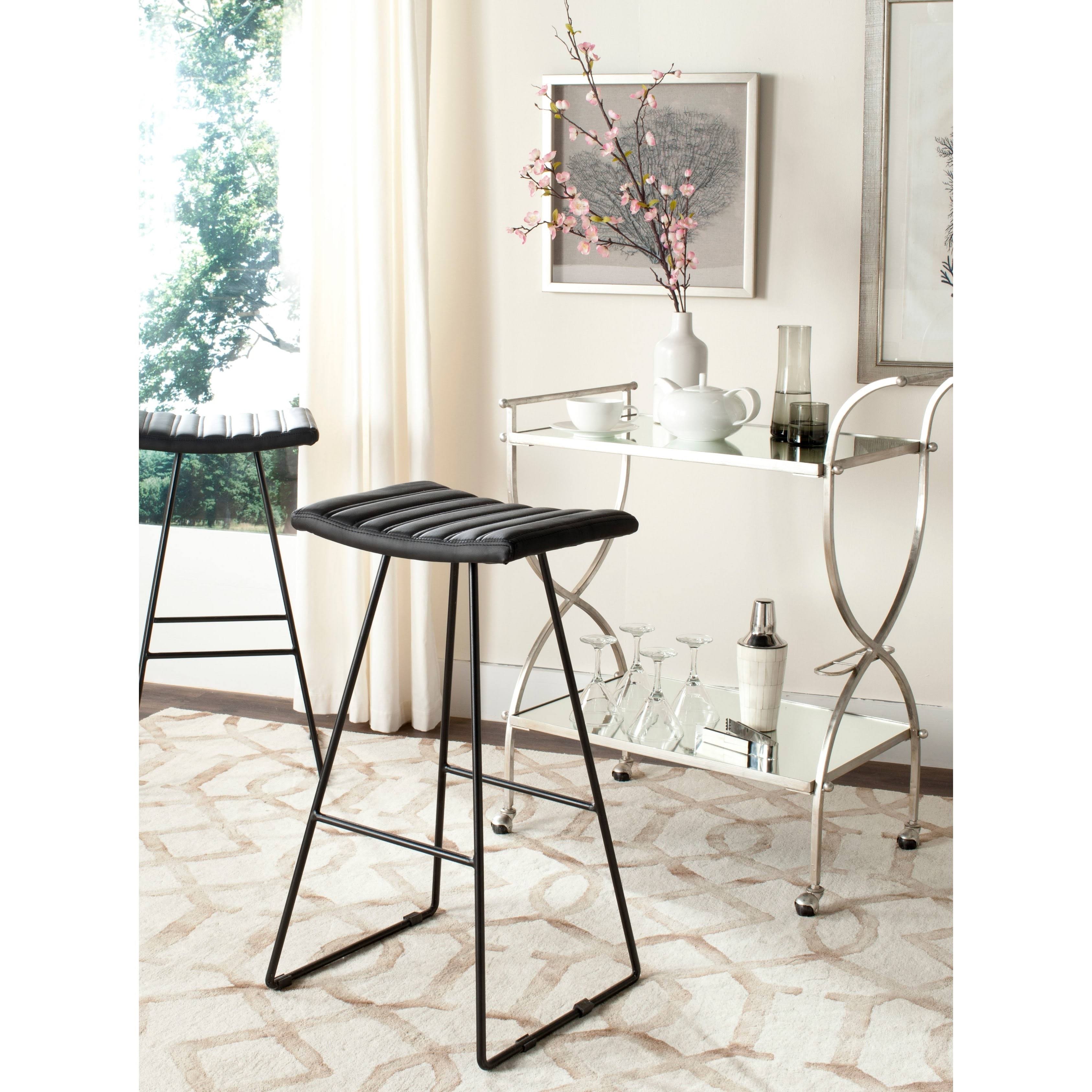 Safavieh FOX2010B-SET2 Akito Barstool Set, Black