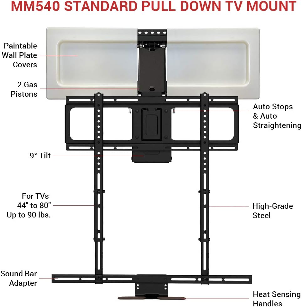 MantelMount MM540 - Above Fireplace Pull Down TV Mount for 40
