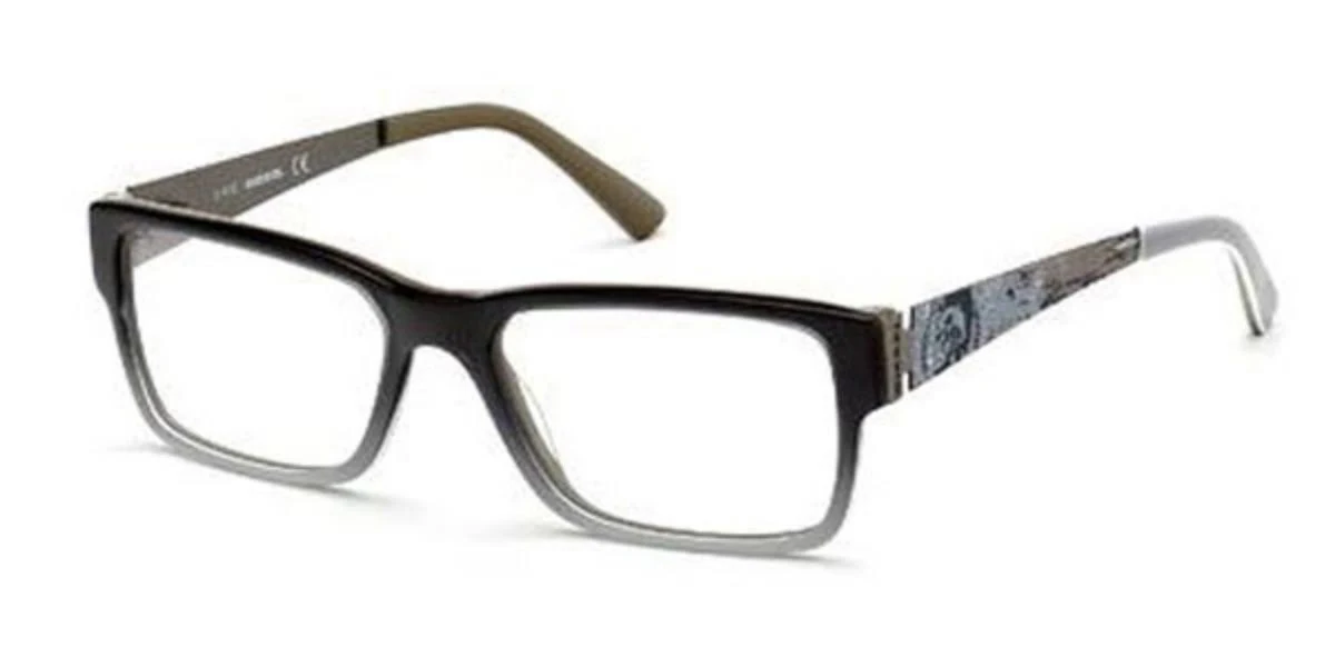 Diesel Eyeglasses DL5027 005 Black Grey / Clear Lens 53 mm