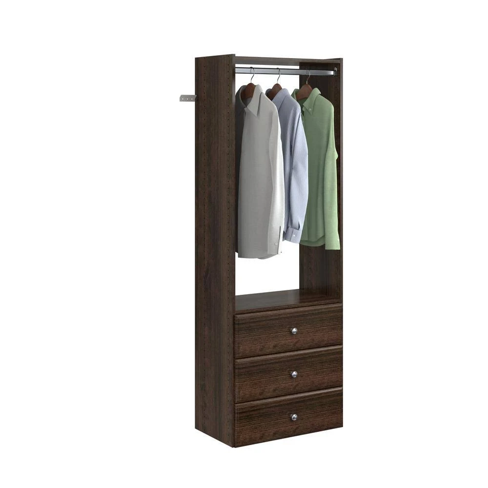 Easy Track Elite Tower Kit-Hidden Storage, Adjustable Closet Organizer, Truffle