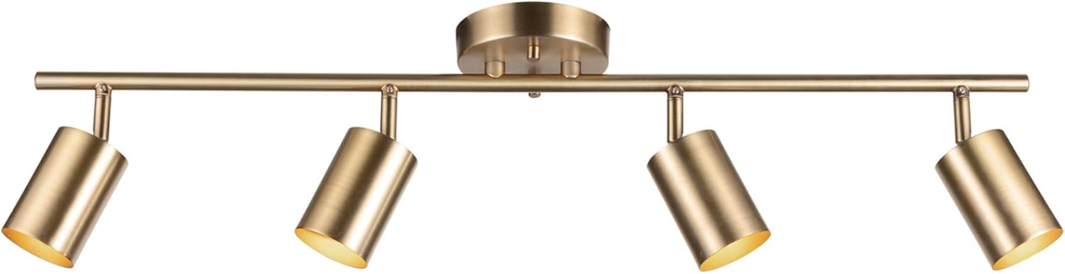 Globe Electric 59765 Pratt 1-Light Track Lighting Spotlight, Matte Brass, Gold