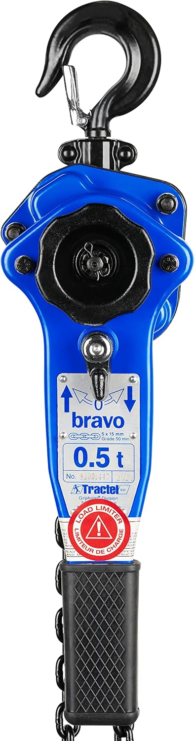 Tractel bravo - Lever Chain Hoist | 3/4 Ton Capacity with 10 ft Lift & Pull Length | Professional Grade Ratchet Puller with ANSI B30.21 & OSHA Industrial Standards | 19670 Model