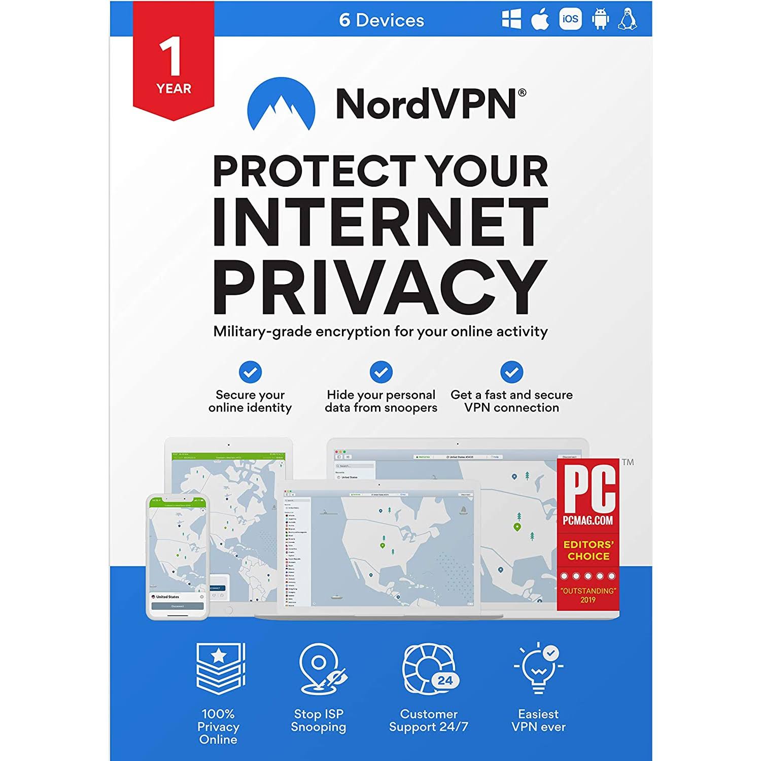 NordVPN Internet Privacy u0026 Security Software | 18-Month VPN Subscription | 6