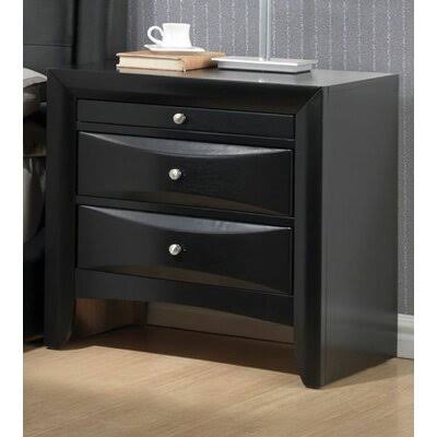 Lasell 2 - Drawer Nightstand Red Barrel Studio Color: Black