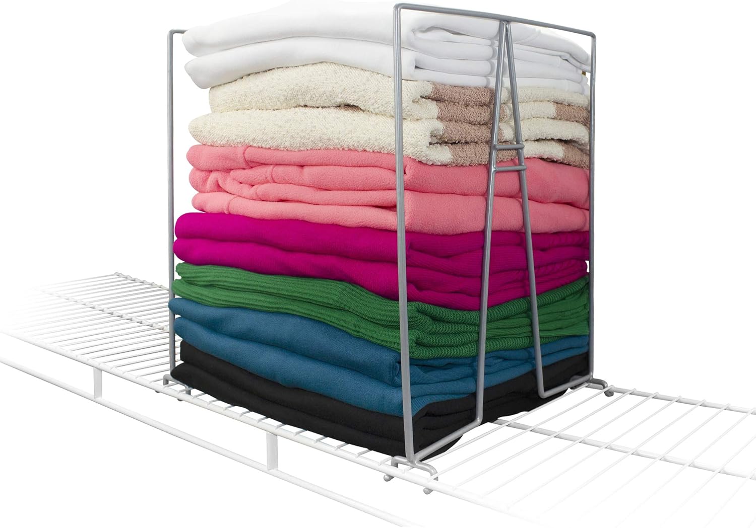 TitanSecure White Wire Shelf Dividers for Closets - Best Closet Organizer That Takes Seconds to Install. Organize Your Bedroom, Bathroom and Much More - Works on Most 12 Inch Wire Shelves (Set of 8) Pack of 2