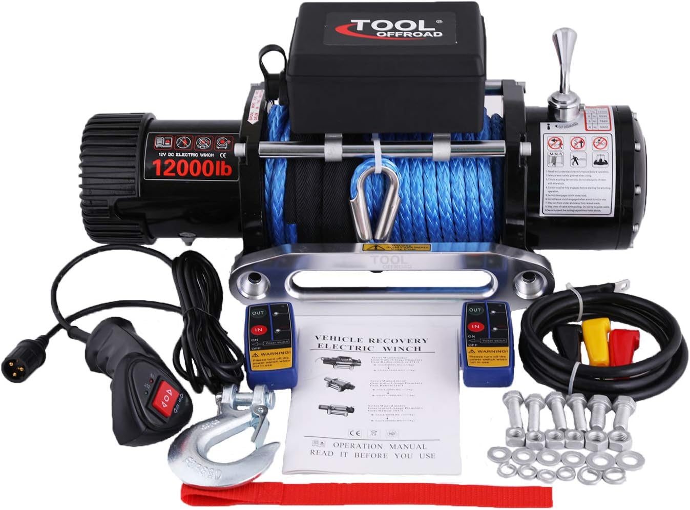 Tool Offroad Wireless Switch Classic 12V Rope Electric Winch 12000lb.Load Capacity