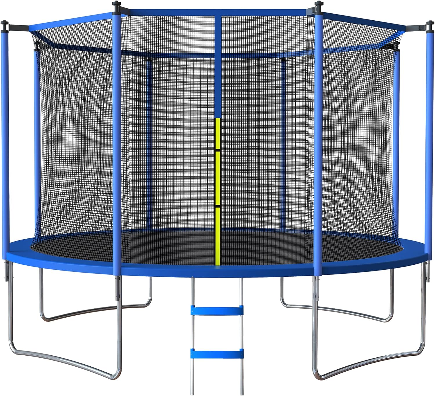 12FT Trampoline with Safety Enclosure Net - ASTM Approved, Kids Outdoor Recreational Trampoline with Ladder, Heavy Duty Backyard Trampoline, Trampoline for Kids Children Family Happy Time