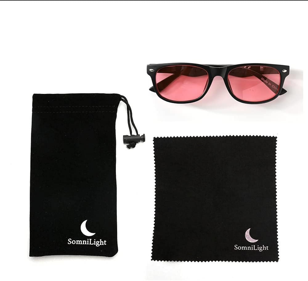SomniLight FL-41 Light Sensitivity Glasses for Florescent Light Sensitivity, Photophobia, and Migraines (Wayfarer Style) Pack of 2