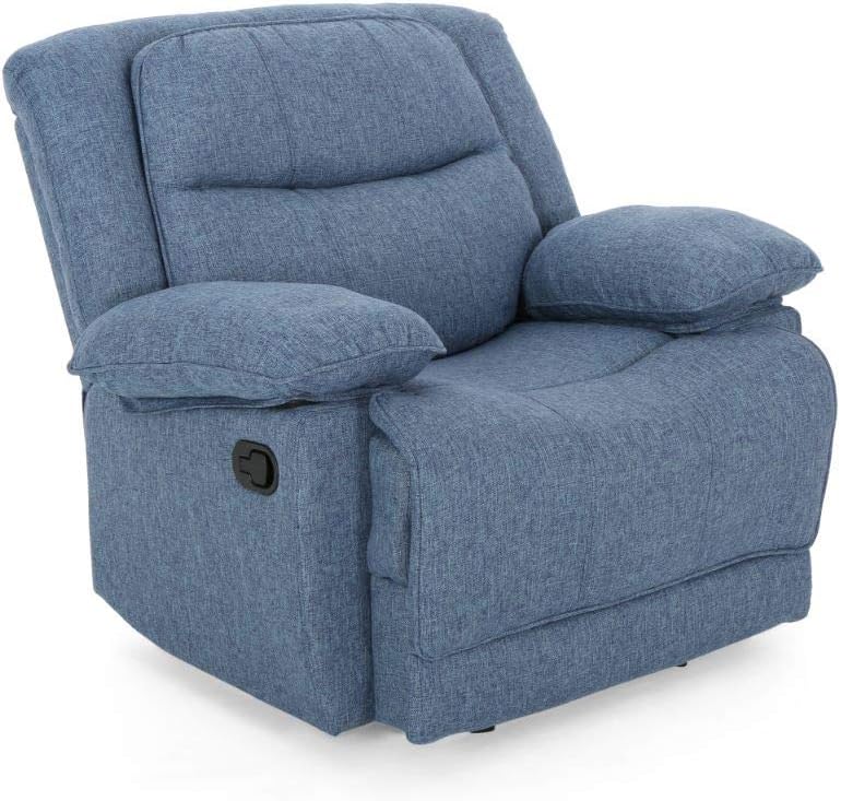 Christopher Knight Home Glider Recliner, Navy Blue Tweed, Black