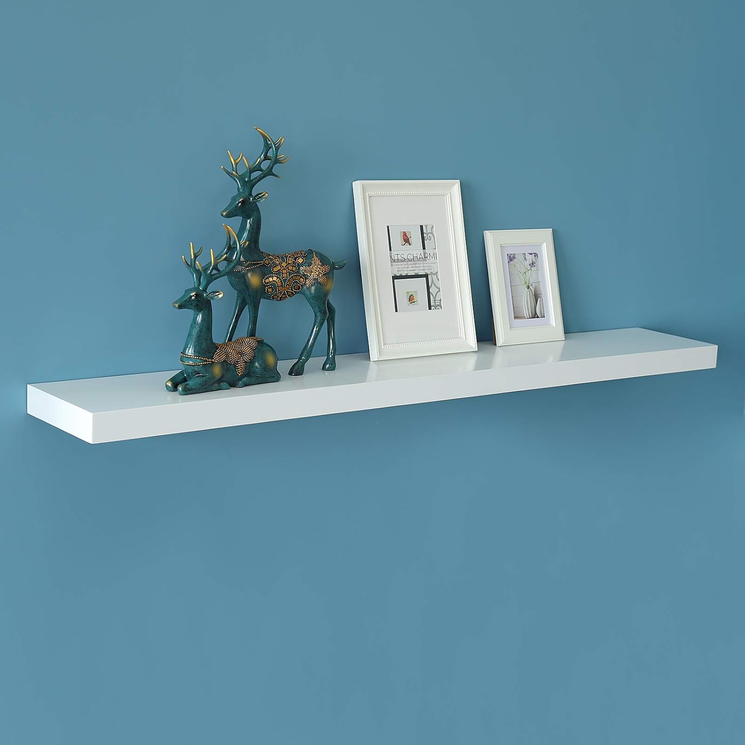 WELLAND New Chicago Floating Shelf, White Floating Wall Shelf Ledge Shelf, 60-inch, White Pack of 2