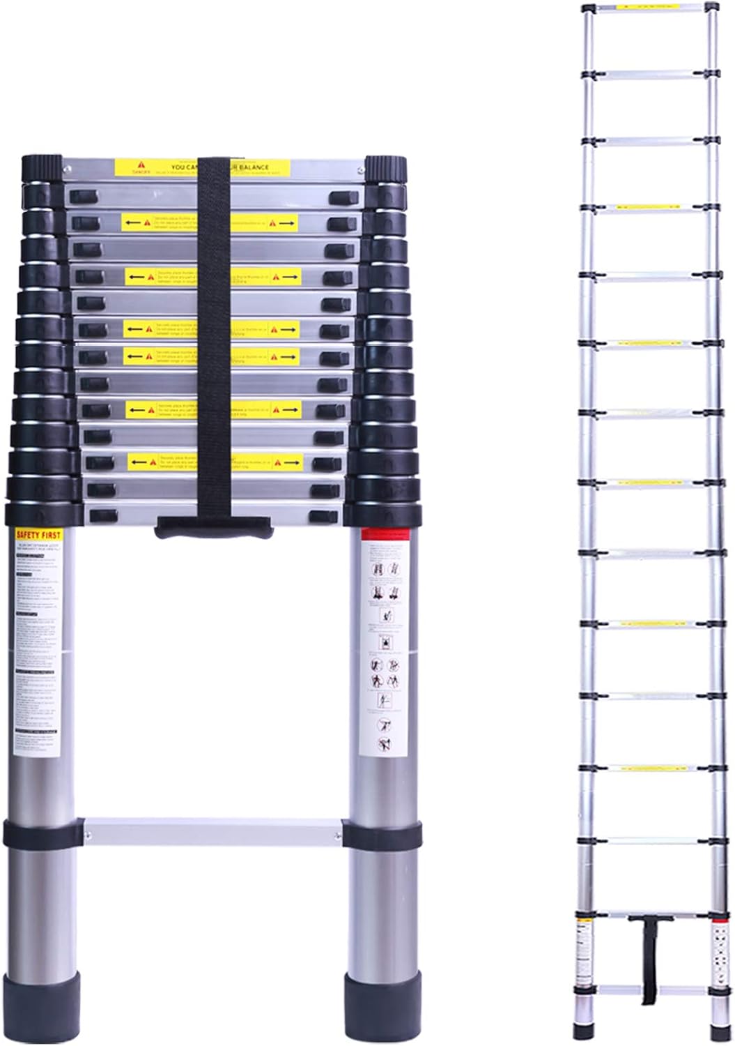 Terokota 19.7FT Collapsible Telescoping Ladders, Aluminum Extension Ladder, Lightweight Telescopic Ladders for RV, Home, Loft, Attic, 330LB Capacity