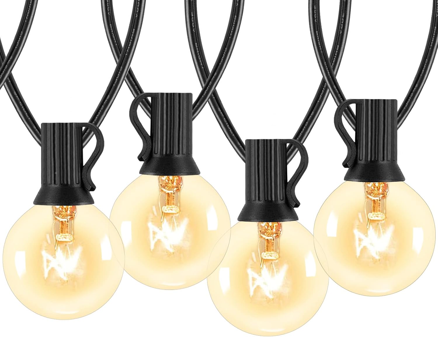 Outdoor String Lights for Patio, 75ft Outside Bistro Lights with 80 Dimmable G40 Edision Bulbs(5 Spare), Globe String Lights for Porch, Balcony, Backyard, Camping, Garden, Deck Decor