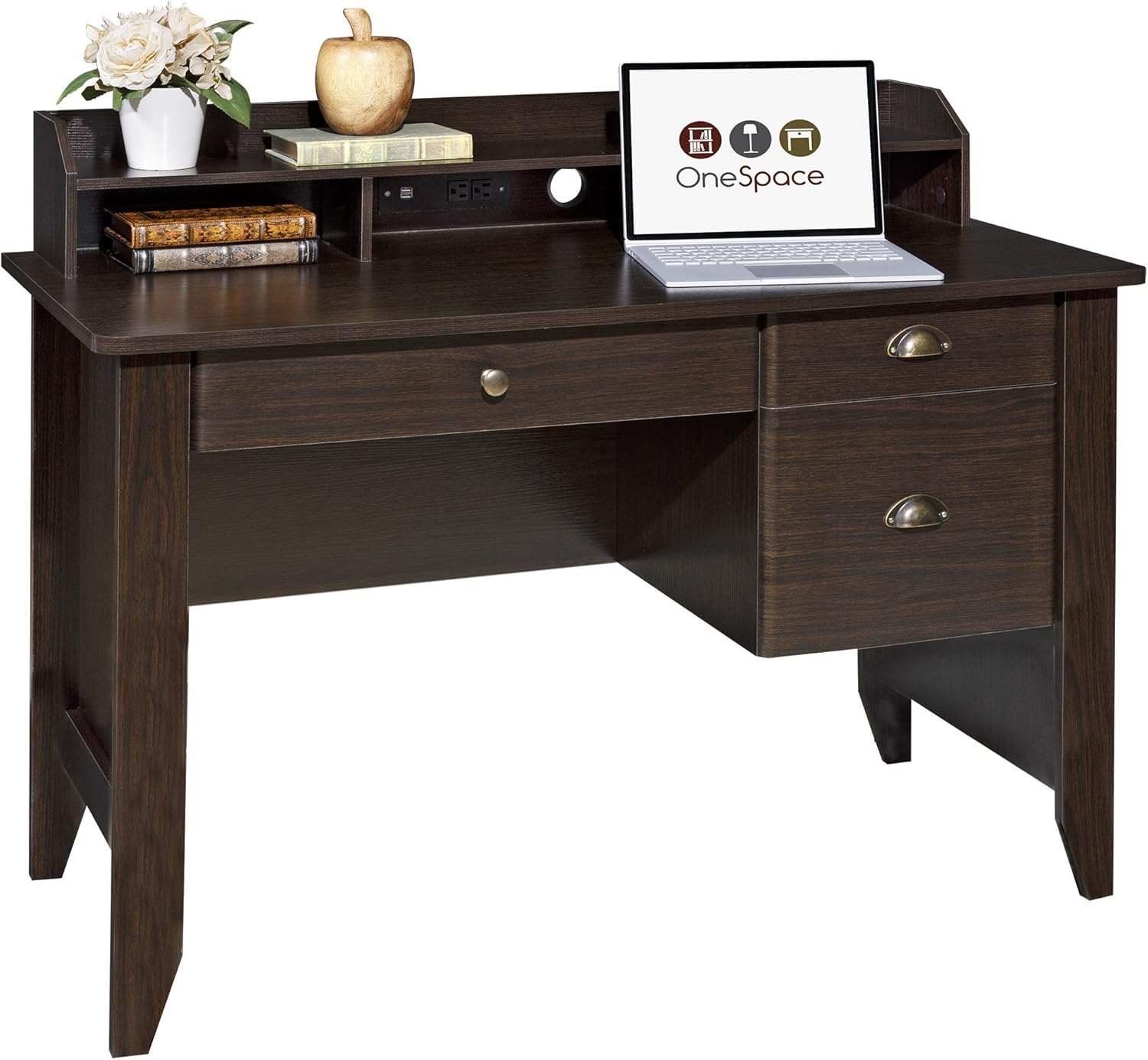 OneSpace Executive Desk, White Oak