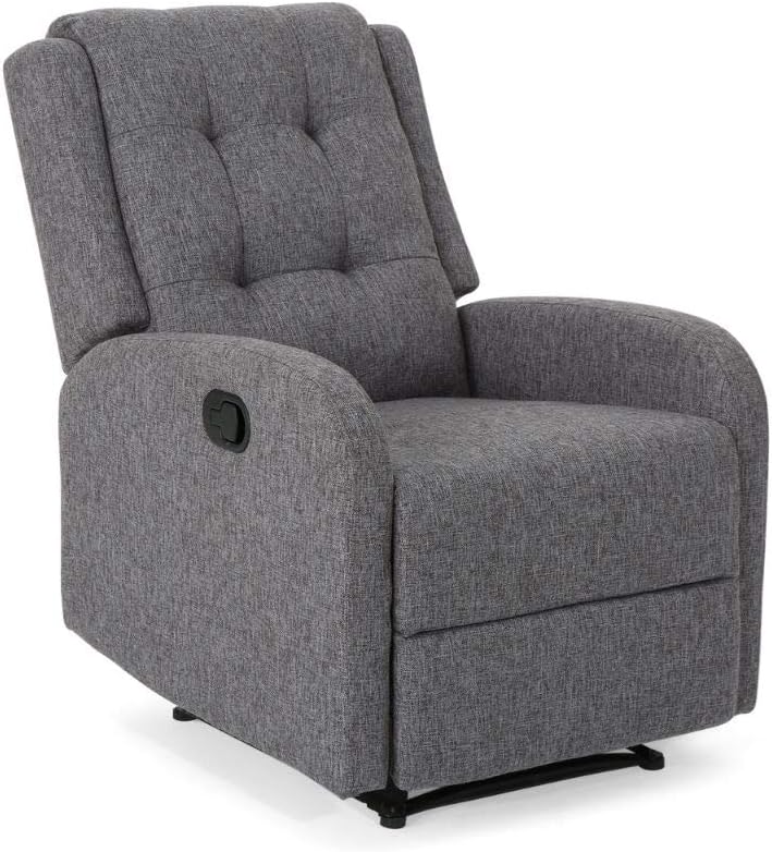 Christopher Knight Home Smith Traditional Recliner, Charcoal Tweed + Black