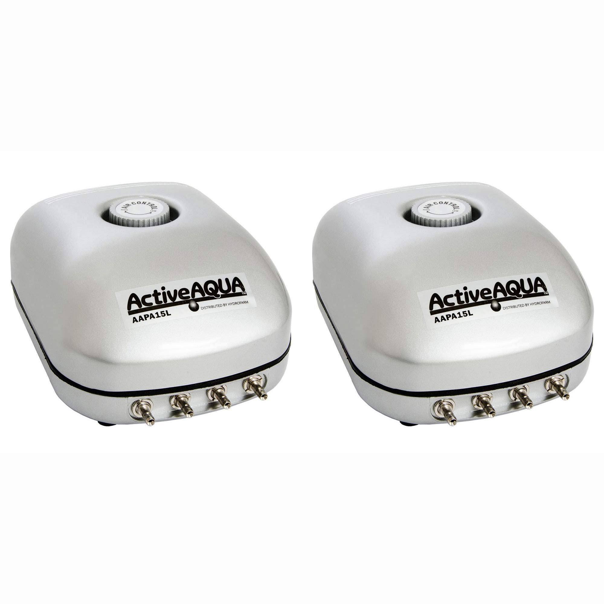 Active Aqua Aapa15l 240 GPH Hydroponic Aquarium Air Pump (2 Pack)