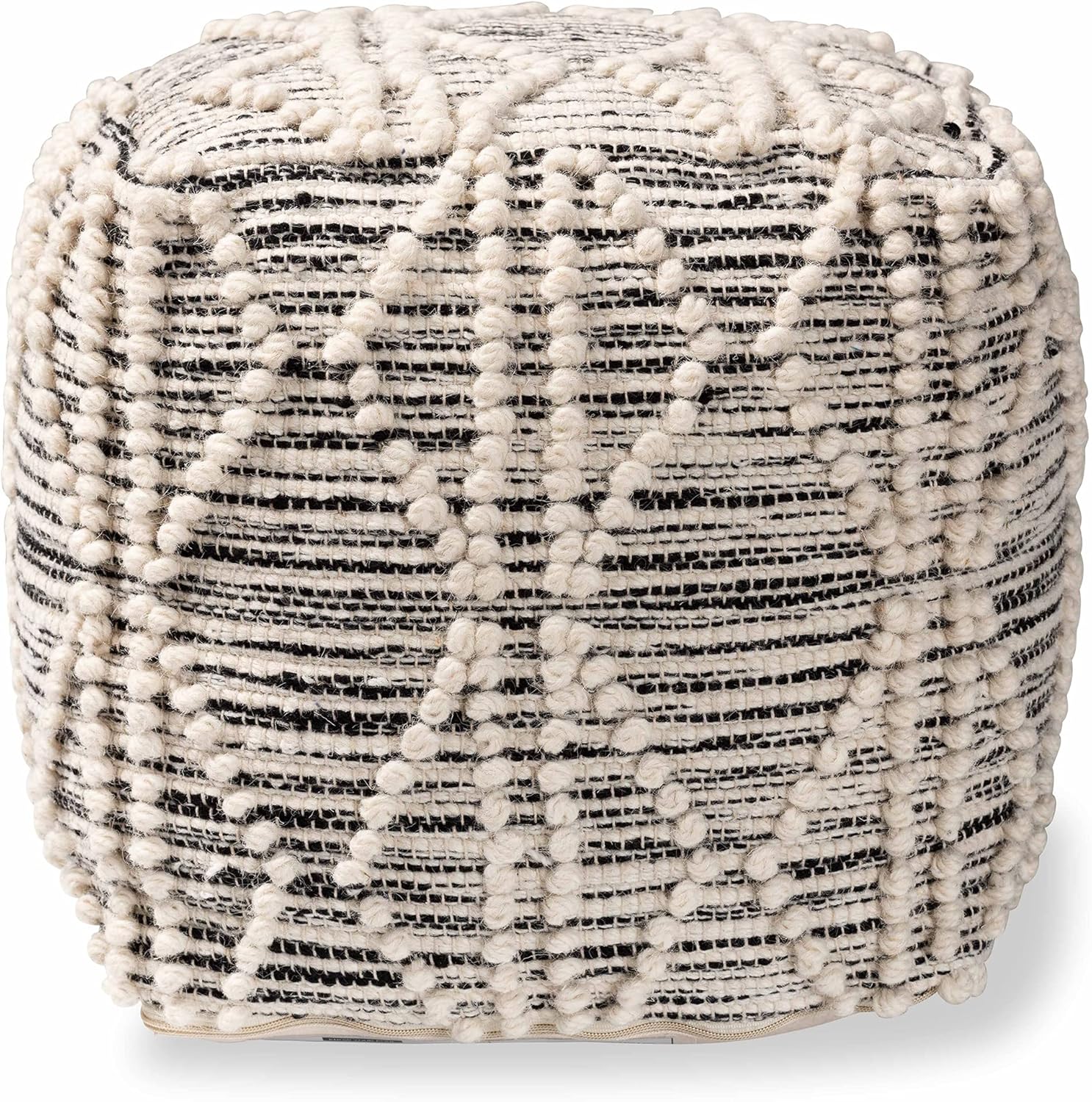 Baxton Studio 191-11656-AMZ Ottomans, Ivory/Black