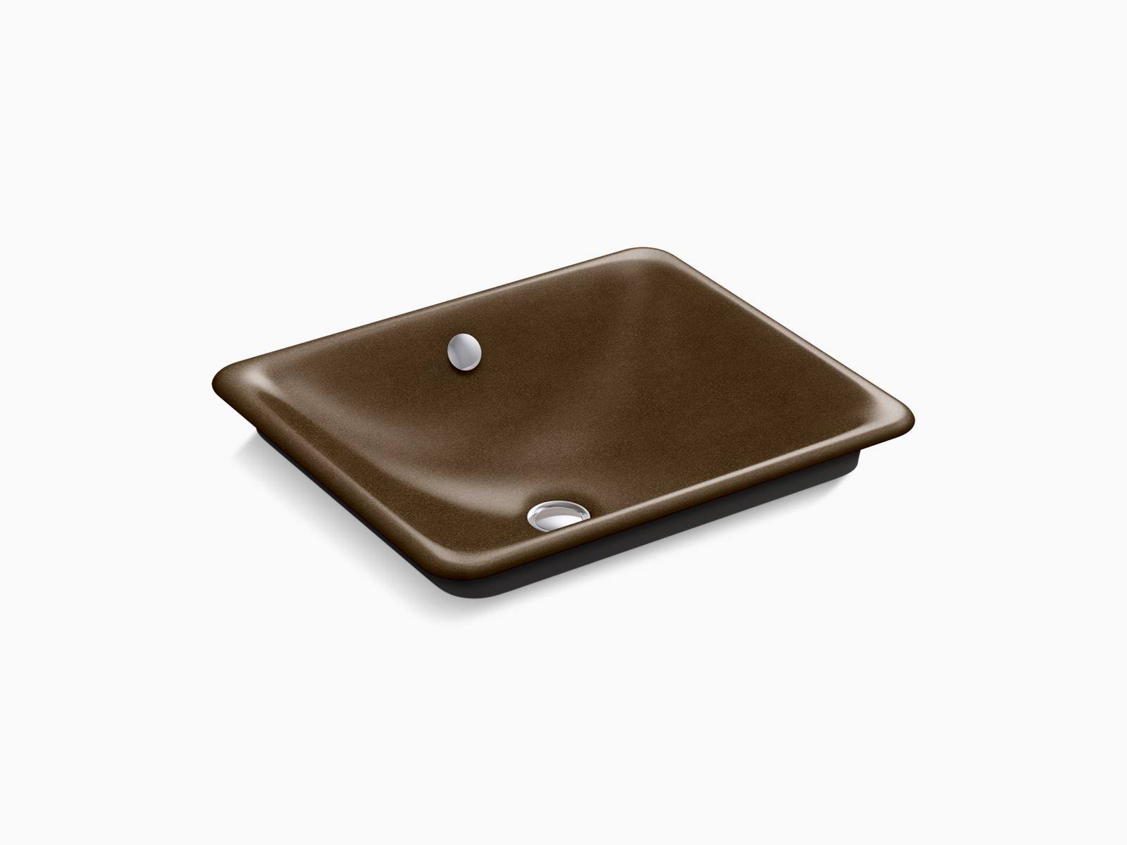 Kohler K-5400-P5-KA Iron Plains Wading Pool Bathroom Sink, Black&n Tan