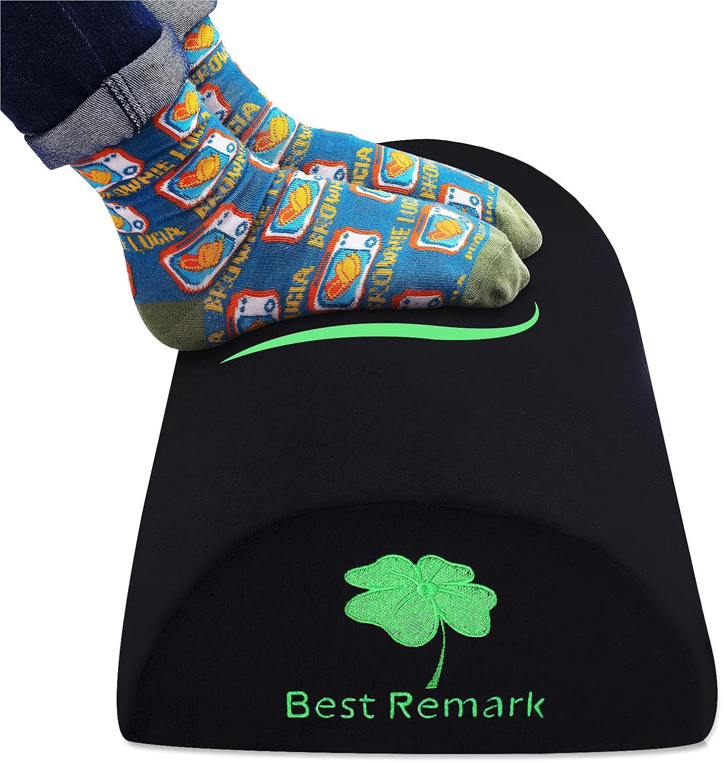 Office Footrest Under Desk Support Cushion Pillow Pads Rocker Velvet Foot Rest Stool Ottoman Leg Back Knee Non-Slip Bottom Home Office Black