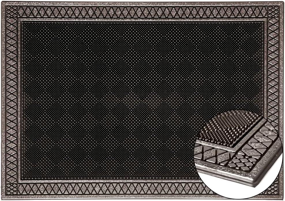 366 Extra Large Door Mat with Anti-Slip Resin Backing - Outdoor Rubber Mats and Waterproof Rug Ideal for Garage, Entryway, and Winter 30.7&rdquo; x 21.7&rdquo; x 0.5&rdquo;
