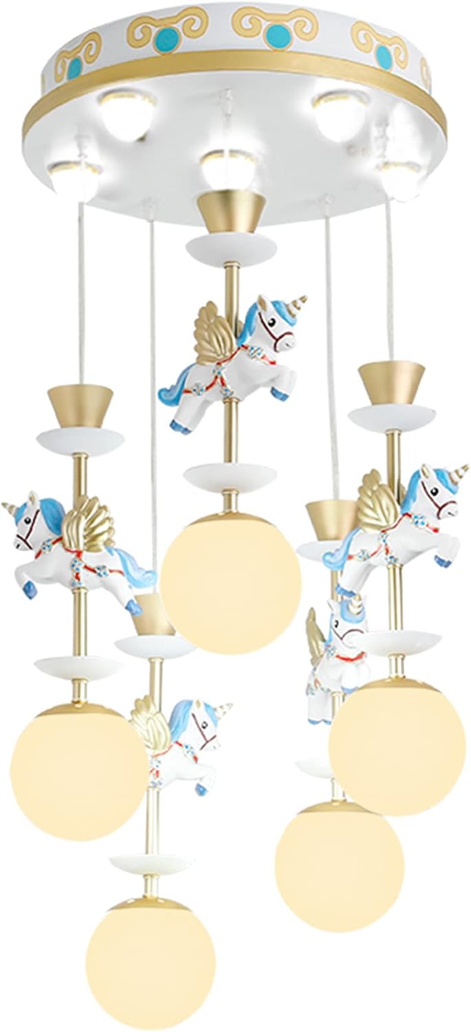 Chandelier LED Ceiling Light Fixture - ExtraCozy 5-Light Pendant Light with E27 Base for Bedroom Decor, Flush Mount Ceiling Light with Handmade Design, Teen Girls & Boys Gift Ideas (Red-1)