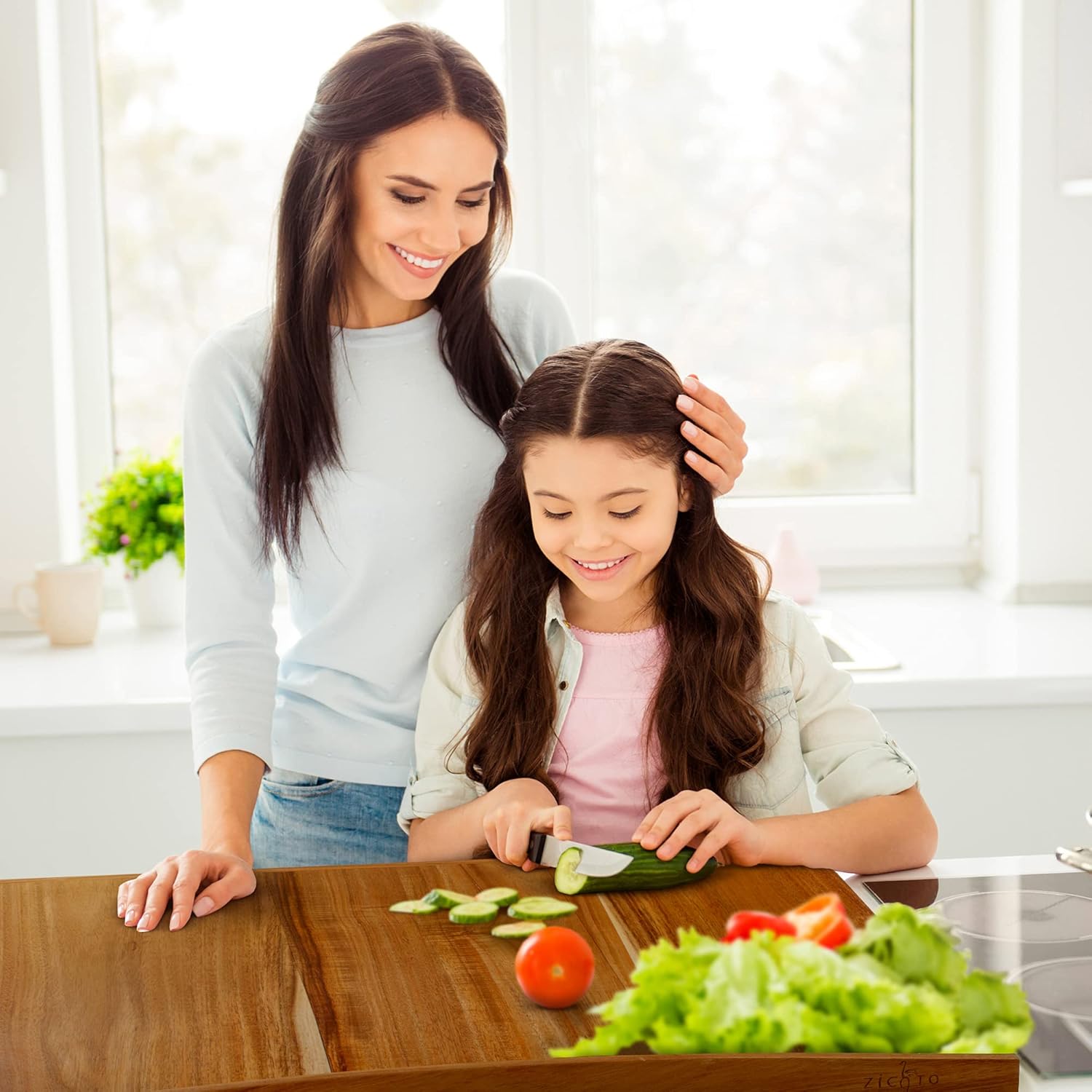 Premium Acacia Wood Cutting And Pastry Board 28x22 in - Extra Large Non-Stick Board for Easy Chopping and Food Preparation - Perfect For Your Fresh Homemade Bread, Pasta, Or Pizza Pack of 2
