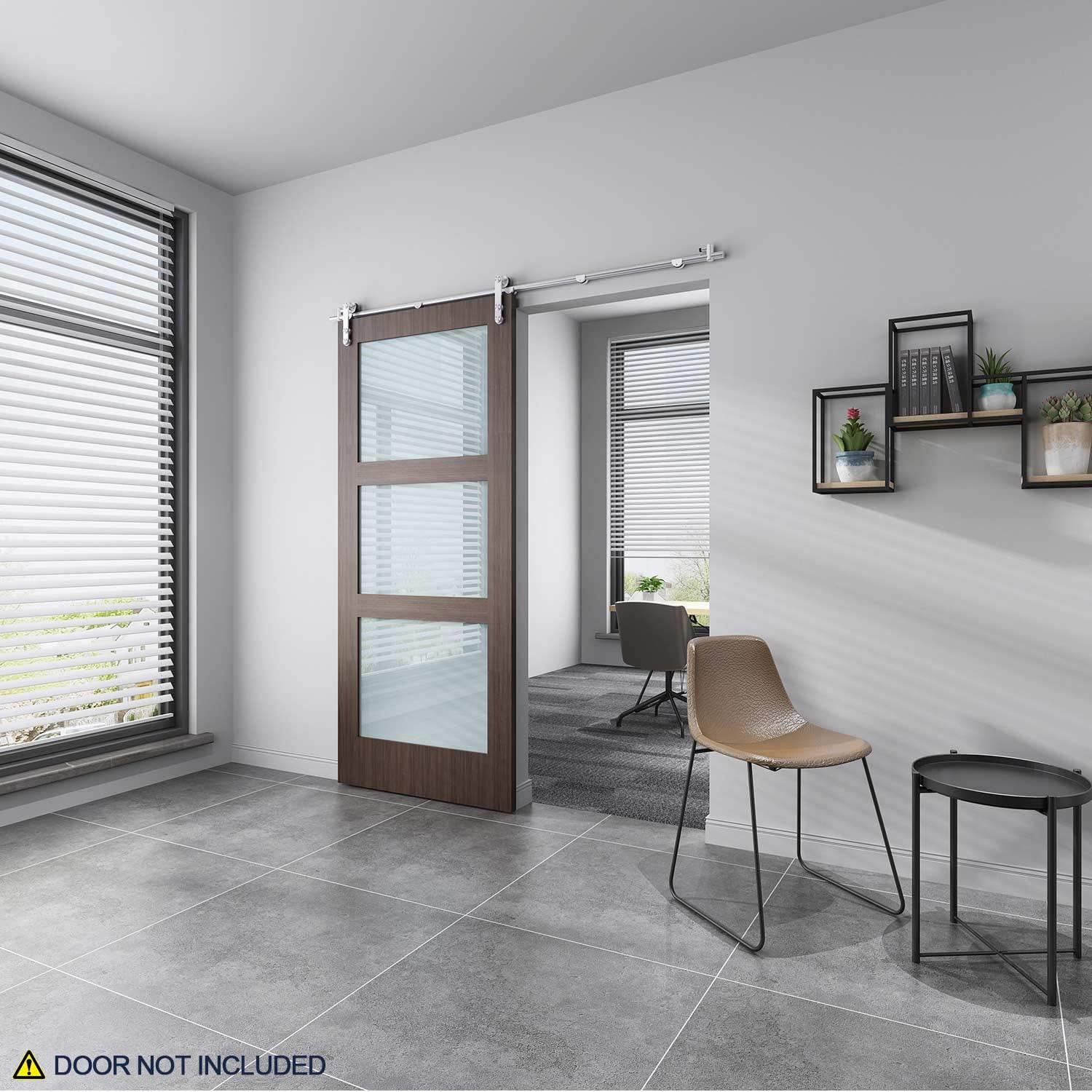 EaseLife 6.6 FT Stainless Steel Sliding Barn Door Hardware Track Kit,Heavy Duty,Anti-Rust Anti-Corrosion,Slide Smoothly Quietly,Easy Install (6.6FT Track Kit for 36