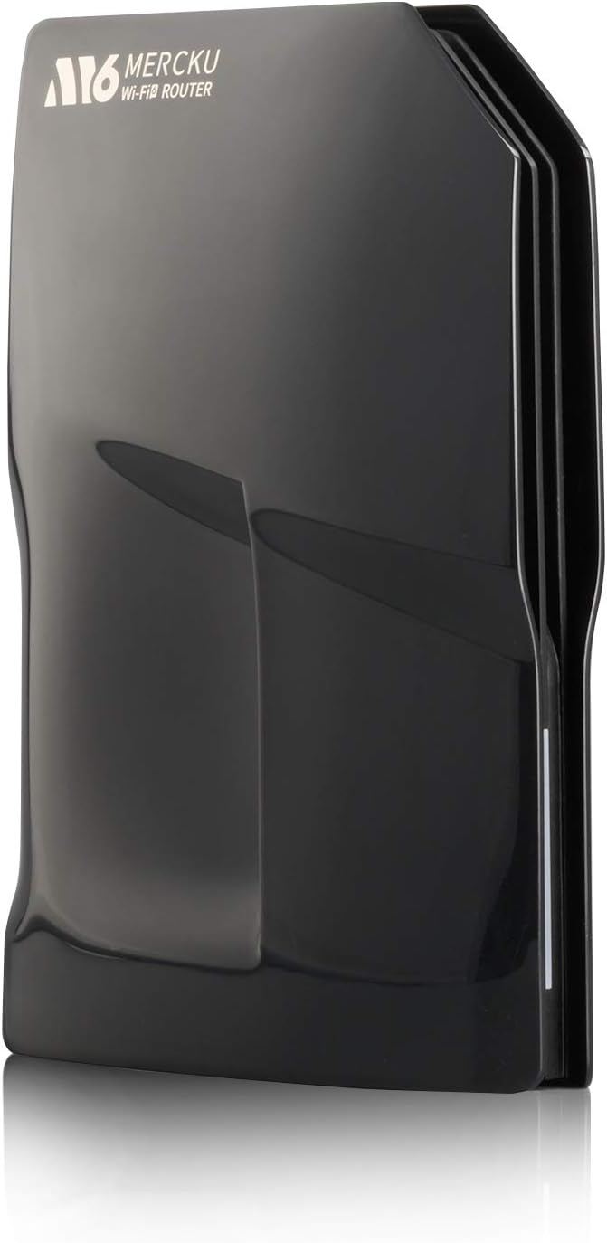 Mercku M6 Wi-Fi 6 Router for Wireless Internet Mesh Wi-Fi System 1 Pack up to&nbsp;3,000 Sq.Ft.&nbsp;Can Add More to Extend Coverage Dual-Band Gigabit Router App Control, Cosmo Black