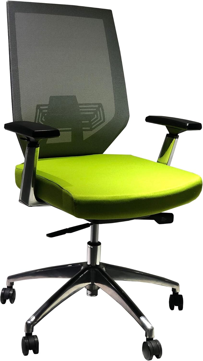 The Urban Port Adjustable Mesh Back Ergonomic Office Swivel Chair with Padded Seat and Casters, Green and Gray