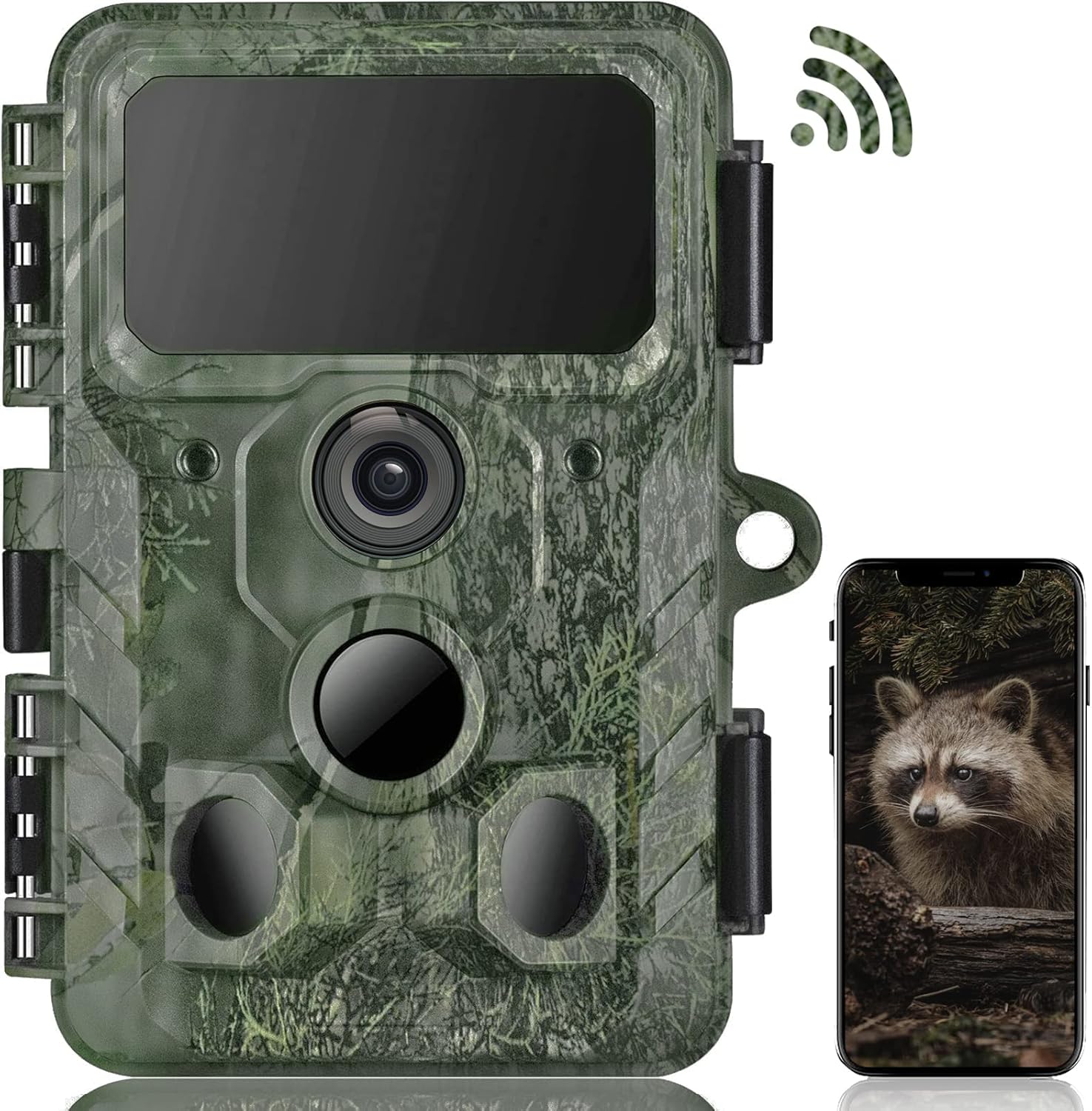 WiFi Trail Camera 4K H.265 30MP Bluetooth Hunting Game Camera with Night Vision Motion Activated Wireless Wildlife Camera with IP66 Waterproof, 120° Wide Angle, 0.2s Trigger Speed, 2.4” LCD Pack of 2