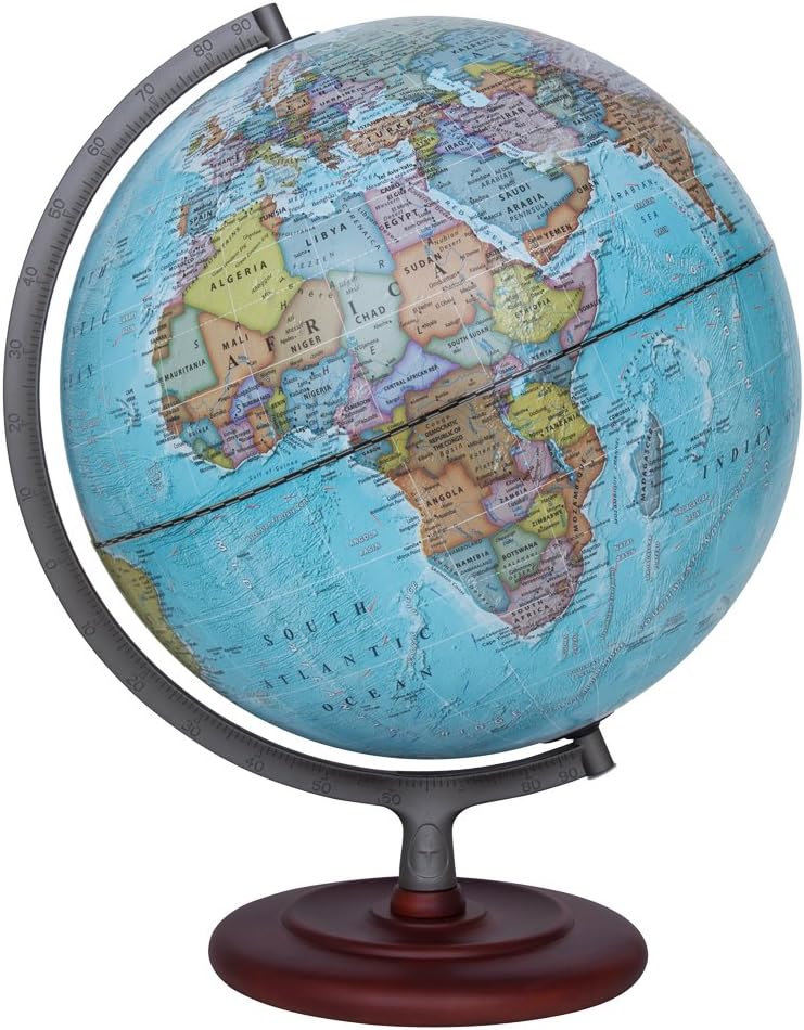Waypoint Geographic World Globe - Geographic Mariner 12” Desk Decorative Globe with Stand, up to Date World Globe Pack of 2