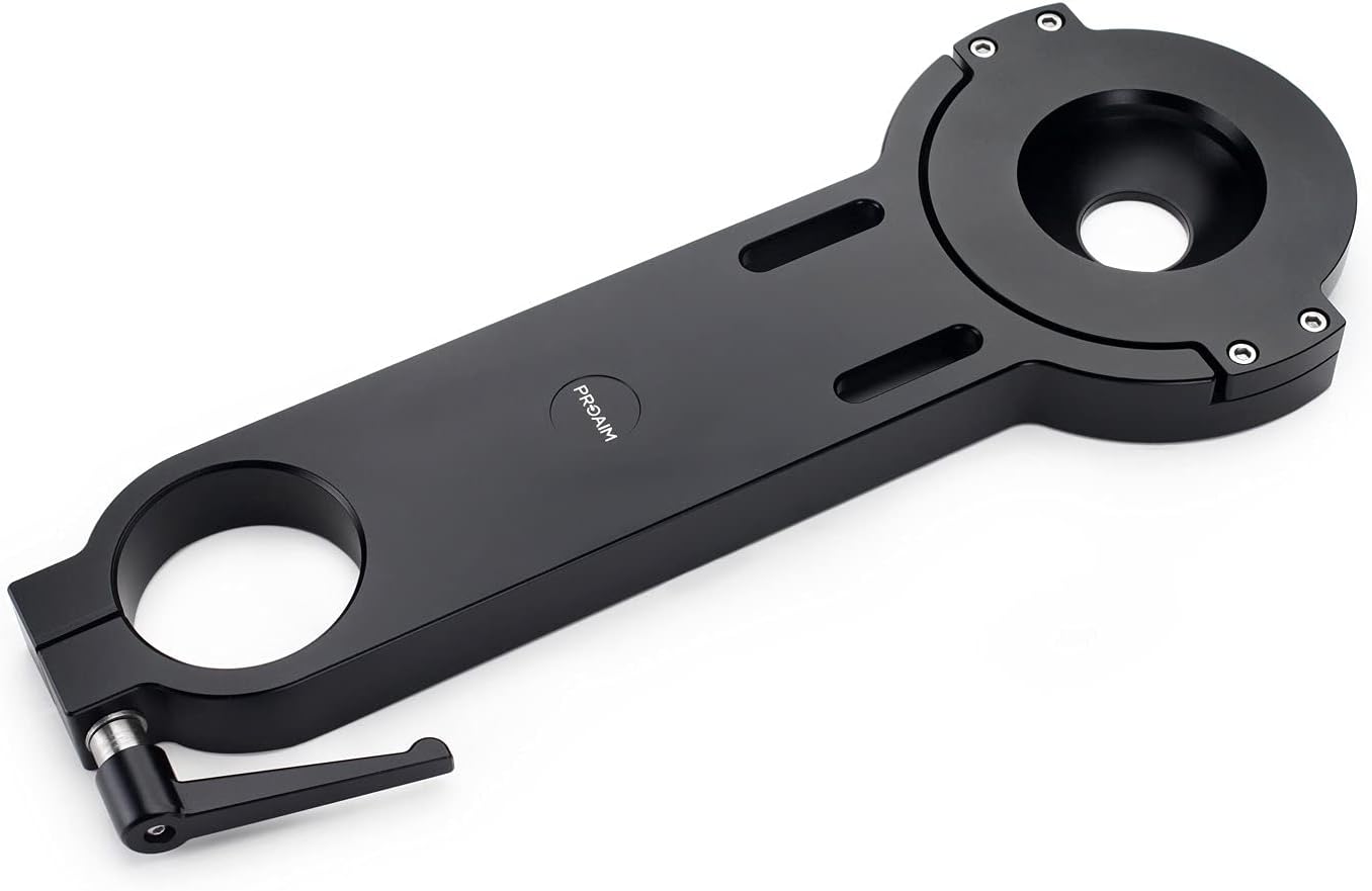 PROAIM Offset Bowl Adapter Bracket 100mm (Long) Euro/Elemac Mount for Dolly, Bazooka, Jib Crane | Heavy-Duty Aluminum Made Accepts All Cameras DSLR Video DV HDV Film Cinema Camcorder (EB-231-02-N)